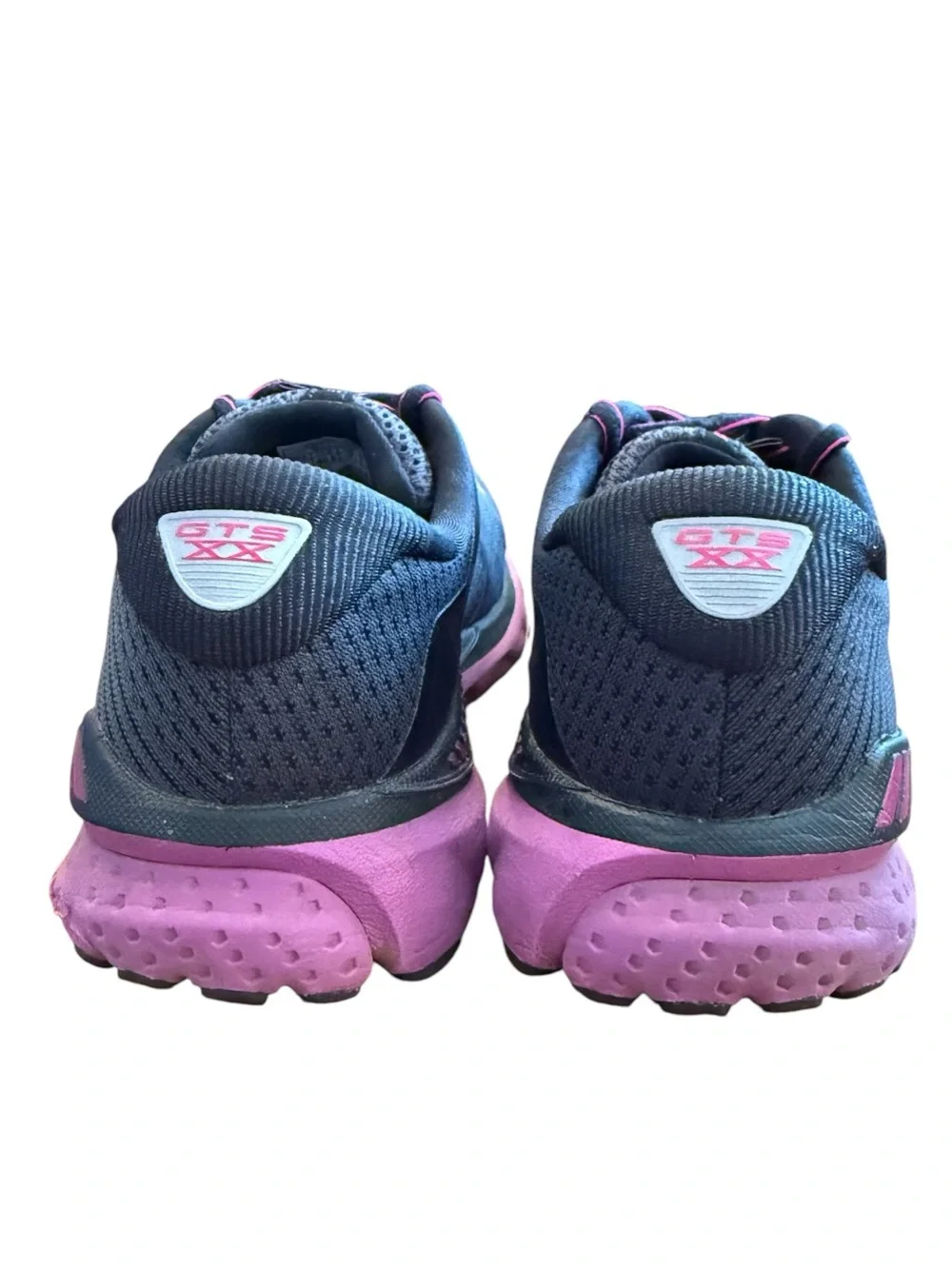 Brooks Adrenaline GTS 20 Running Shoes Women 9 Black Purple Athletic Sneakers